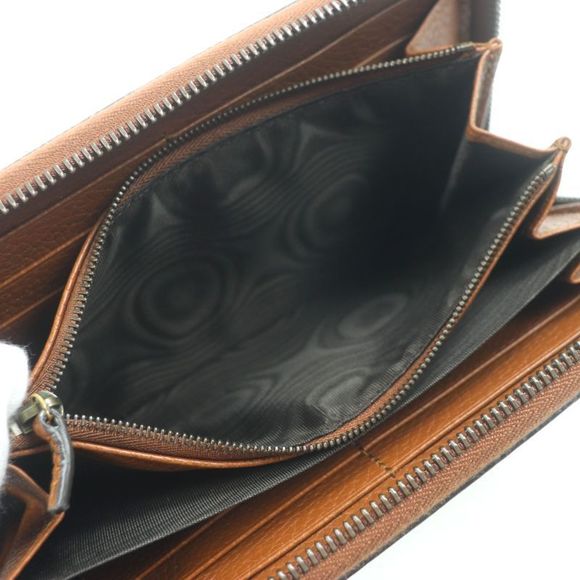 Gucci 739499 Bamboo GG Marmont Round Zipper Leather Wallet Long Wallet Brown - Picture 6 of 11
